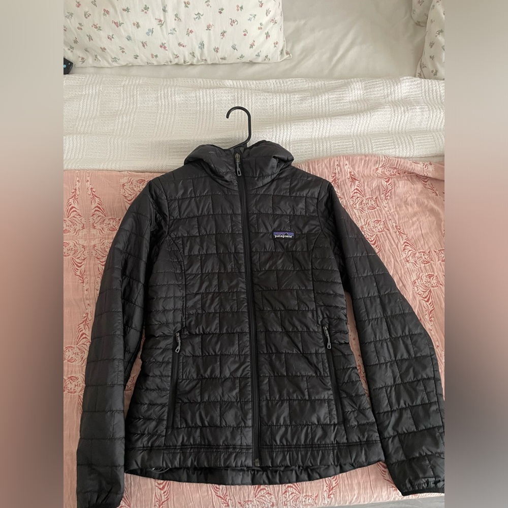 Patagonia Black Puffer Jacket NanoPuff with Hood